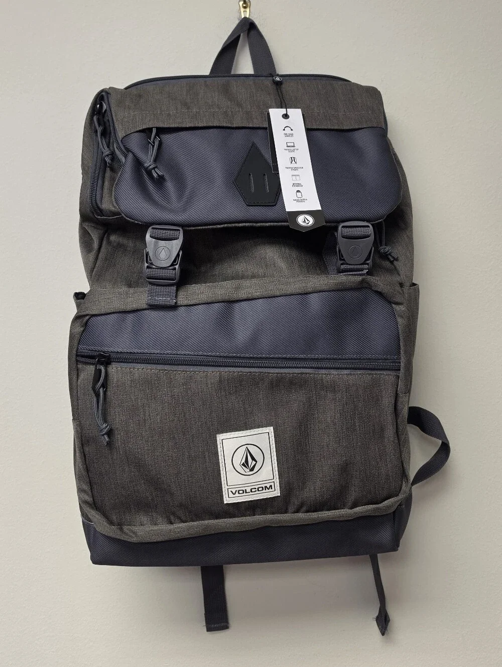 Volcom Woodward Laptop Backpack Mushroom Gray
